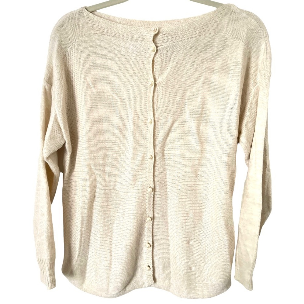 Italian Made Virgin Wool Alpaca Blend Sweater‎ with Pearl Buttons